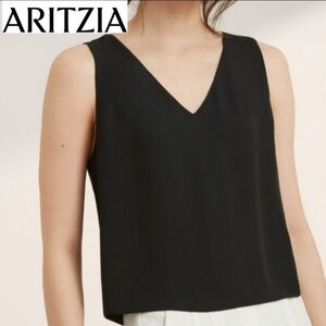 🇨🇦 Aritzia Babaton Murphy Black Sleeveless Chiffon Blouse Top